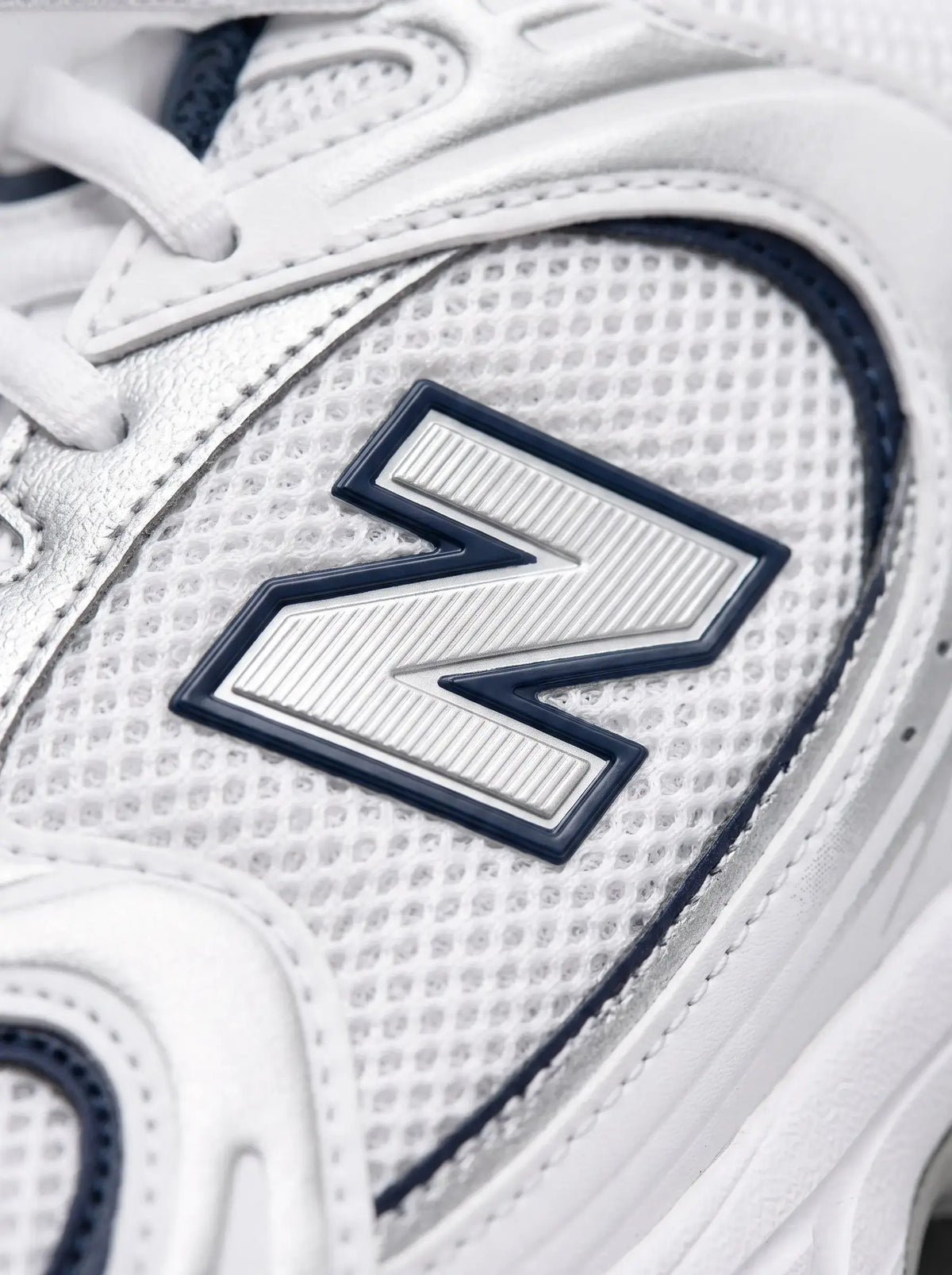 White silver navy retro runner detail