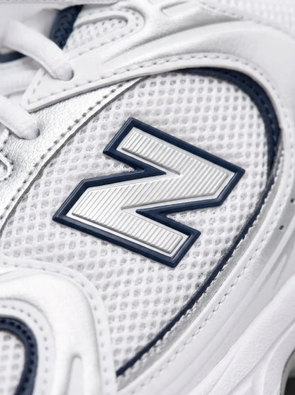 White silver navy retro runner detail