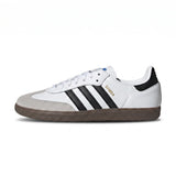Samba style white black gum sneaker detail