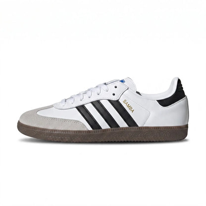 Samba style white black gum sneaker detail