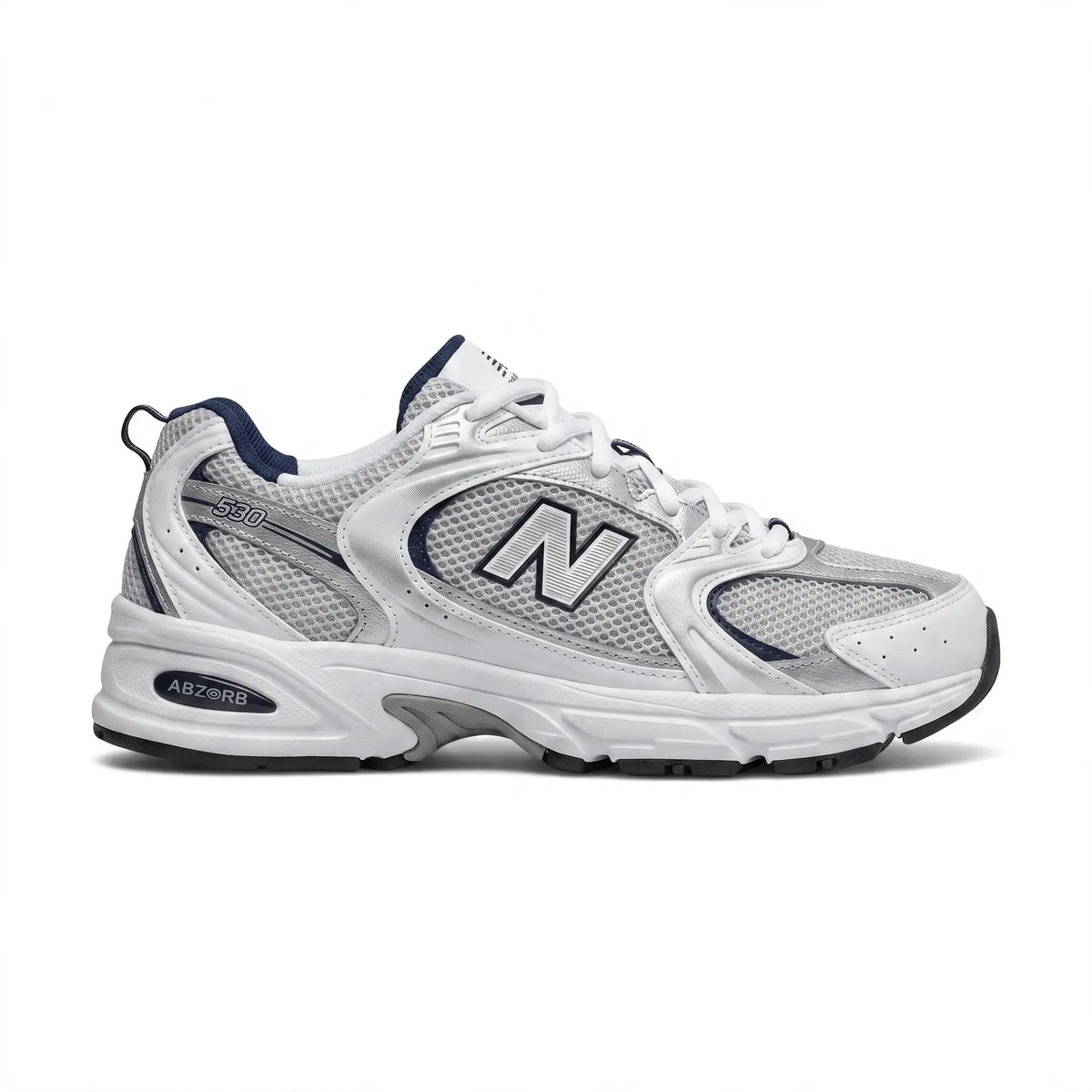 530 Style white silver navy retro runner sneaker