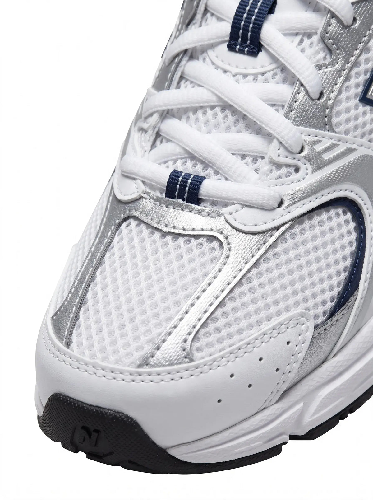 White silver navy retro runner rear view