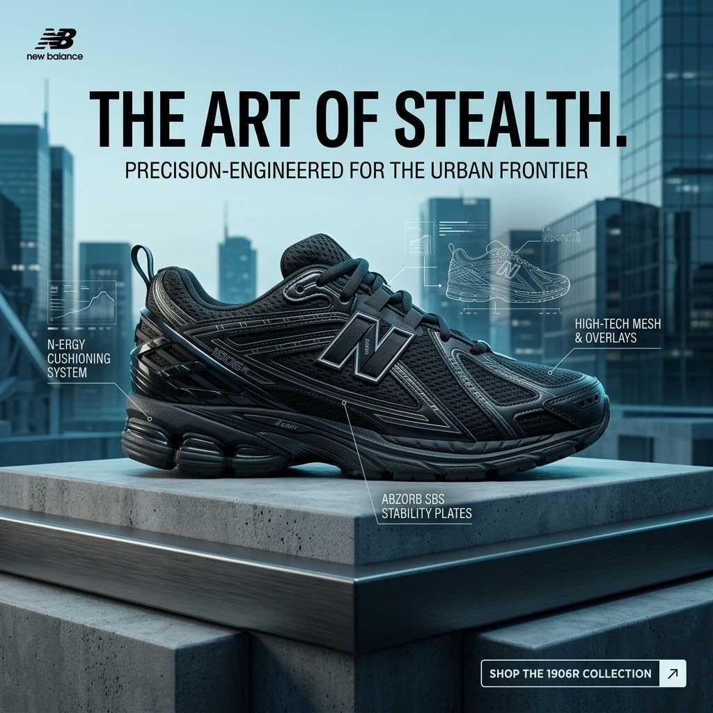 Retro Runner Sneaker – Black & Silver
