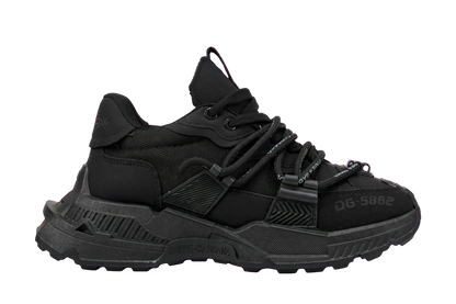 D&G Style black chunky runner sneaker side view