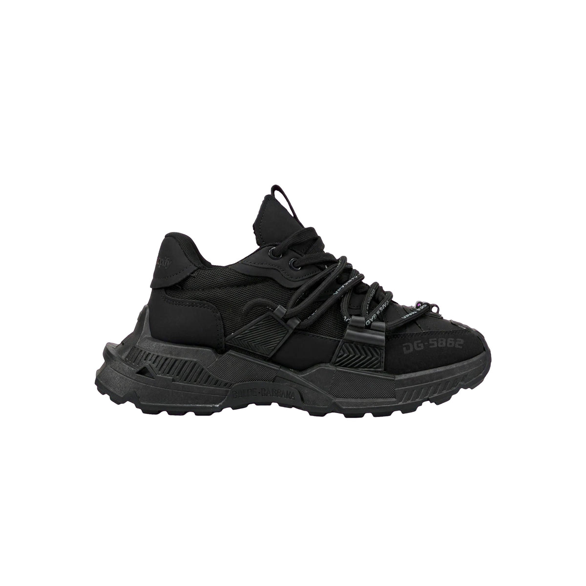D&G Style black chunky runner sneaker rear view