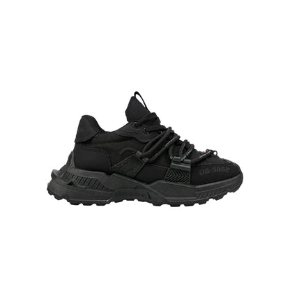 D&G Style black chunky runner sneaker rear view