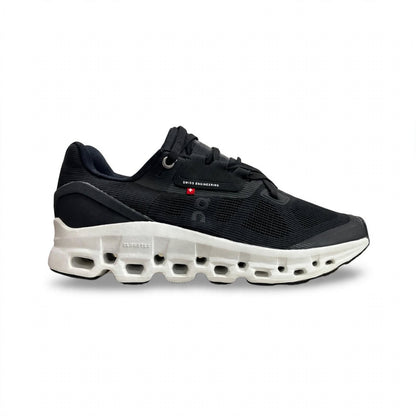 On Cloudstratus Style black white runner sneaker