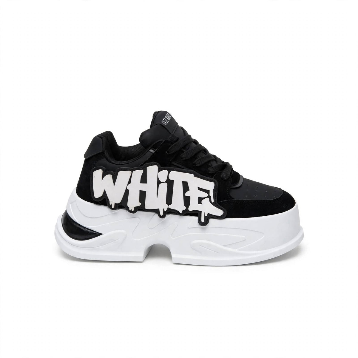 Off-White Style graffiti platform sneaker