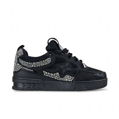 LV Trainer style platform sneaker detail