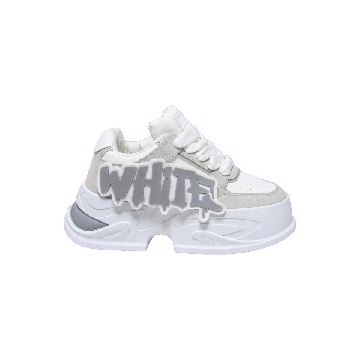 Off-White Style graffiti platform sneaker