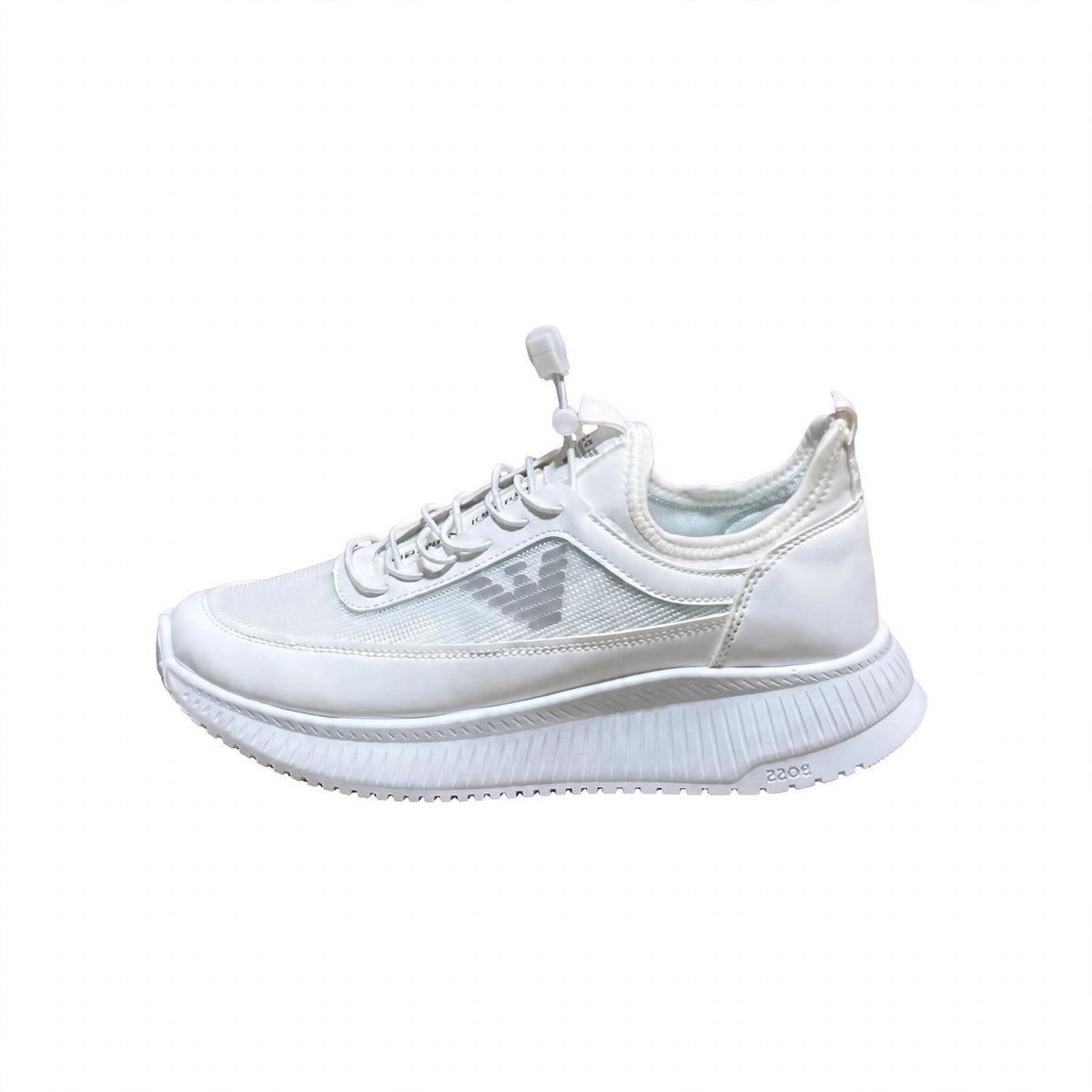 Emporio Armani Style white runner sneaker detail
