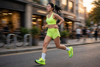 ALJADO white pink red runner sneaker lifestyle view