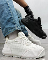 LV Run Away Style triple white runner sneaker detail