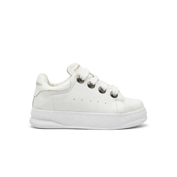 Alexander McQueen Style triple white oversized sneaker