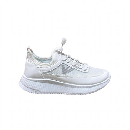 Emporio Armani Style white runner sneaker rear view