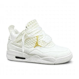 Air Jordan 4 Style white gold high-top sneaker