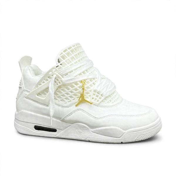 Air Jordan 4 Style white gold high-top sneaker